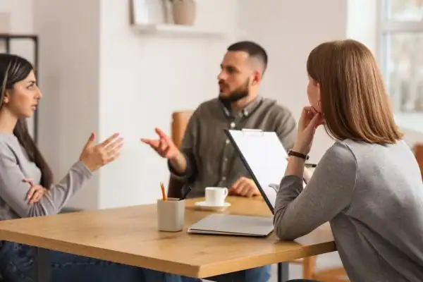Image of couple access free mediation using family mediation voucher scheme Lymington
